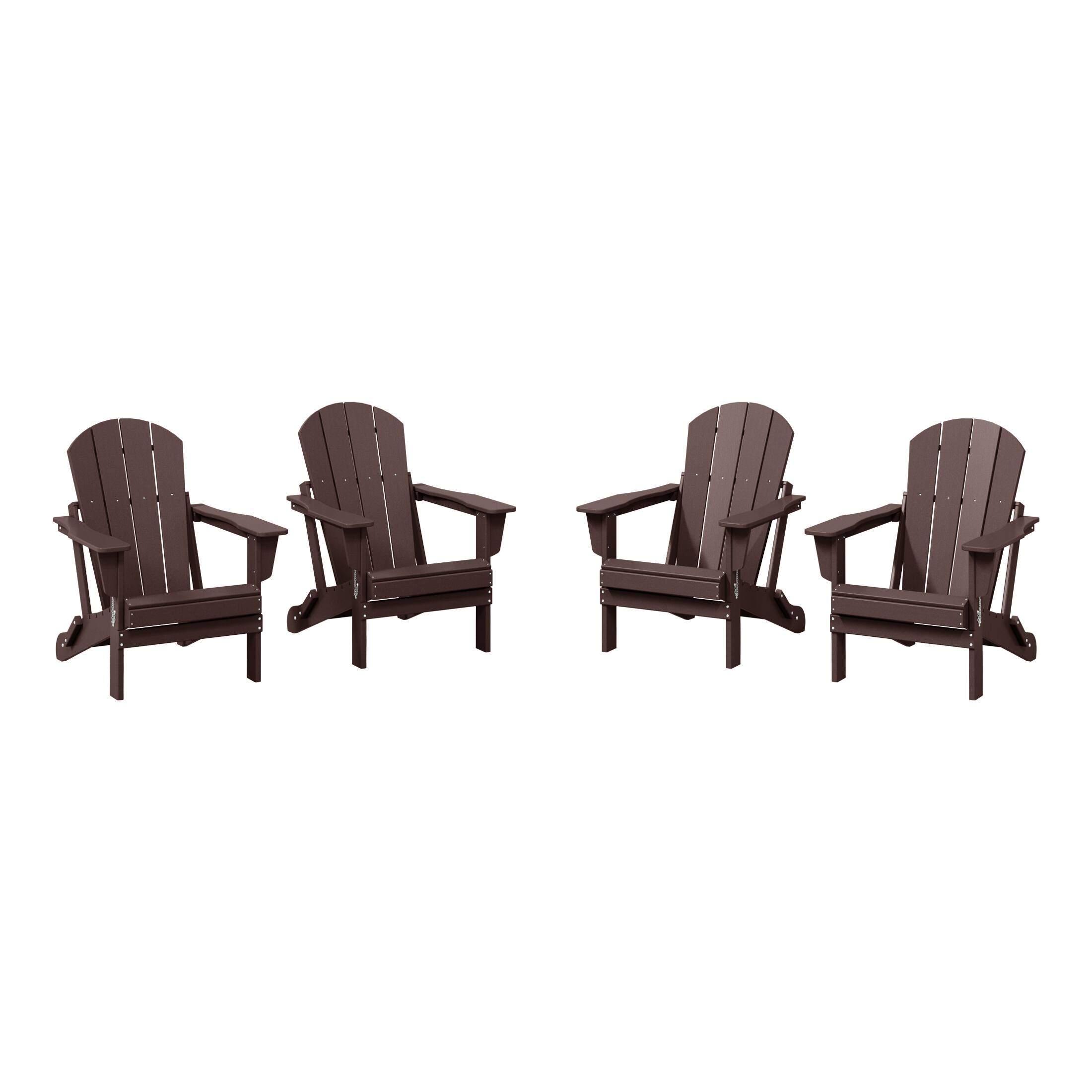 WestinTrends - Malibu Outdoor HDPE Folding Poly Adirondack Chairs (Set of 4) - Dark Brown price history on PriceWatchPro