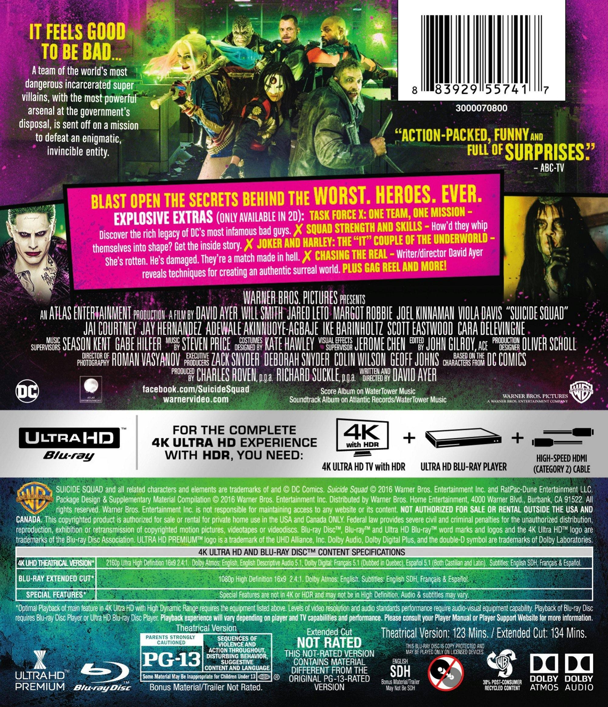 Back. Suicide Squad   - 4K Blu-Ray.
