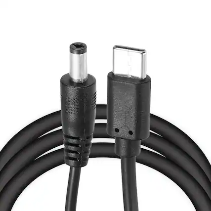 Front. Unique Bargains - 2pcs USB C to DC 5.5x2.1mm PD Cable, 20V/5A 100W, for Router, Camera, TV Box, Desk Lamp - Black.