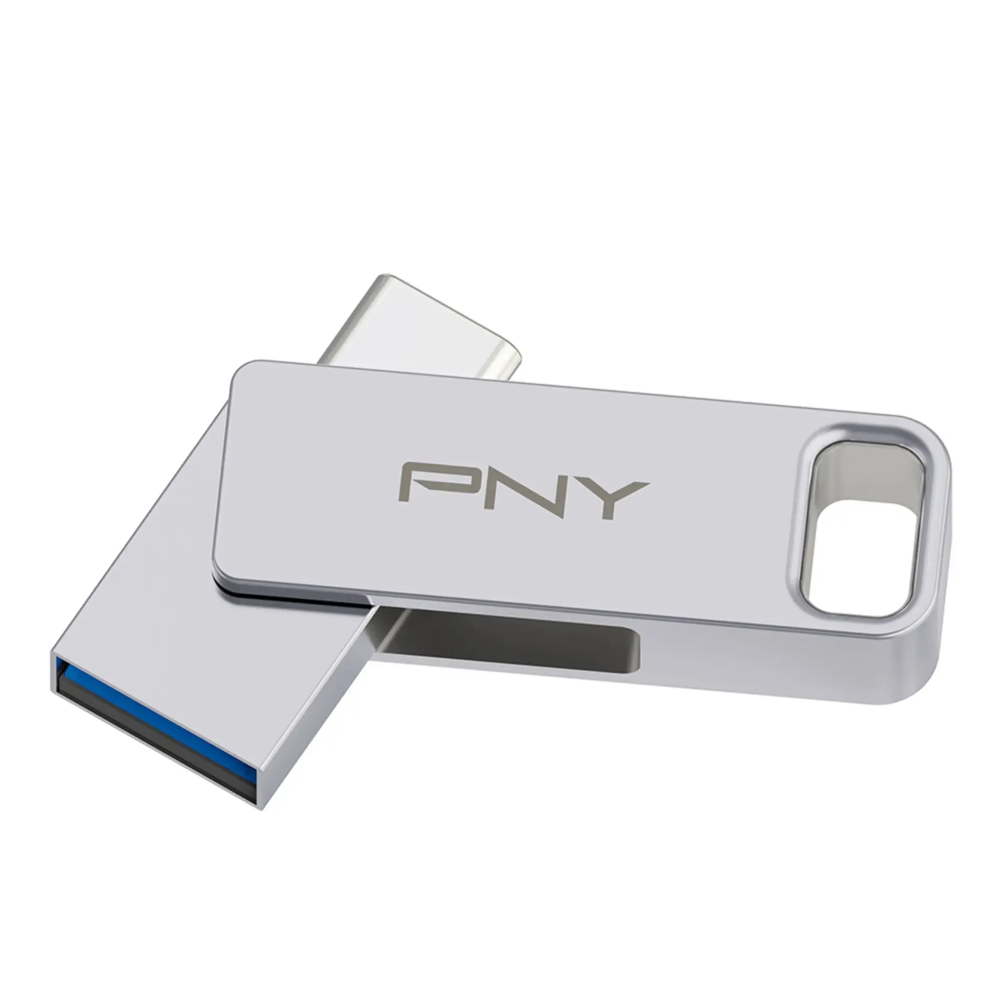 Zoom in on Alt View 16. PNY - 128GB DUO LINK USB 3.2 Type-C Dual Flash Drive - Silver.