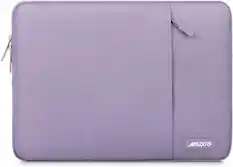 Front. mosiso - 15-16 Inch Laptop Sleeve with Pocket, Polyester Vertical Case for MacBook Pro 16 M5 M4 M3 M2 M1,HP Acer Dell Lenovo ASUS - Purple.