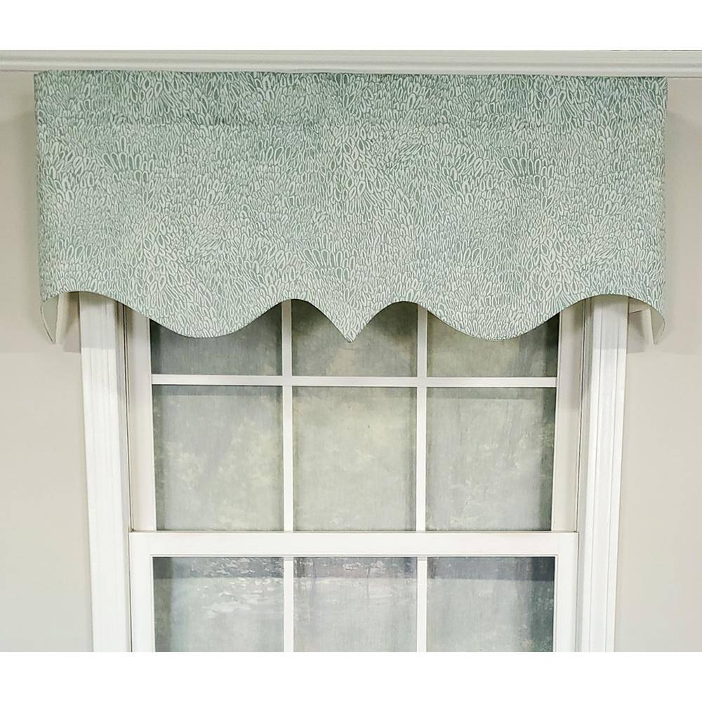 Angle. RLF Home - RLF Home Luxurious Modern Design Classic Miramar Regal Style Window Valance 50" x 17" Sea Glass - Sea Glass.
