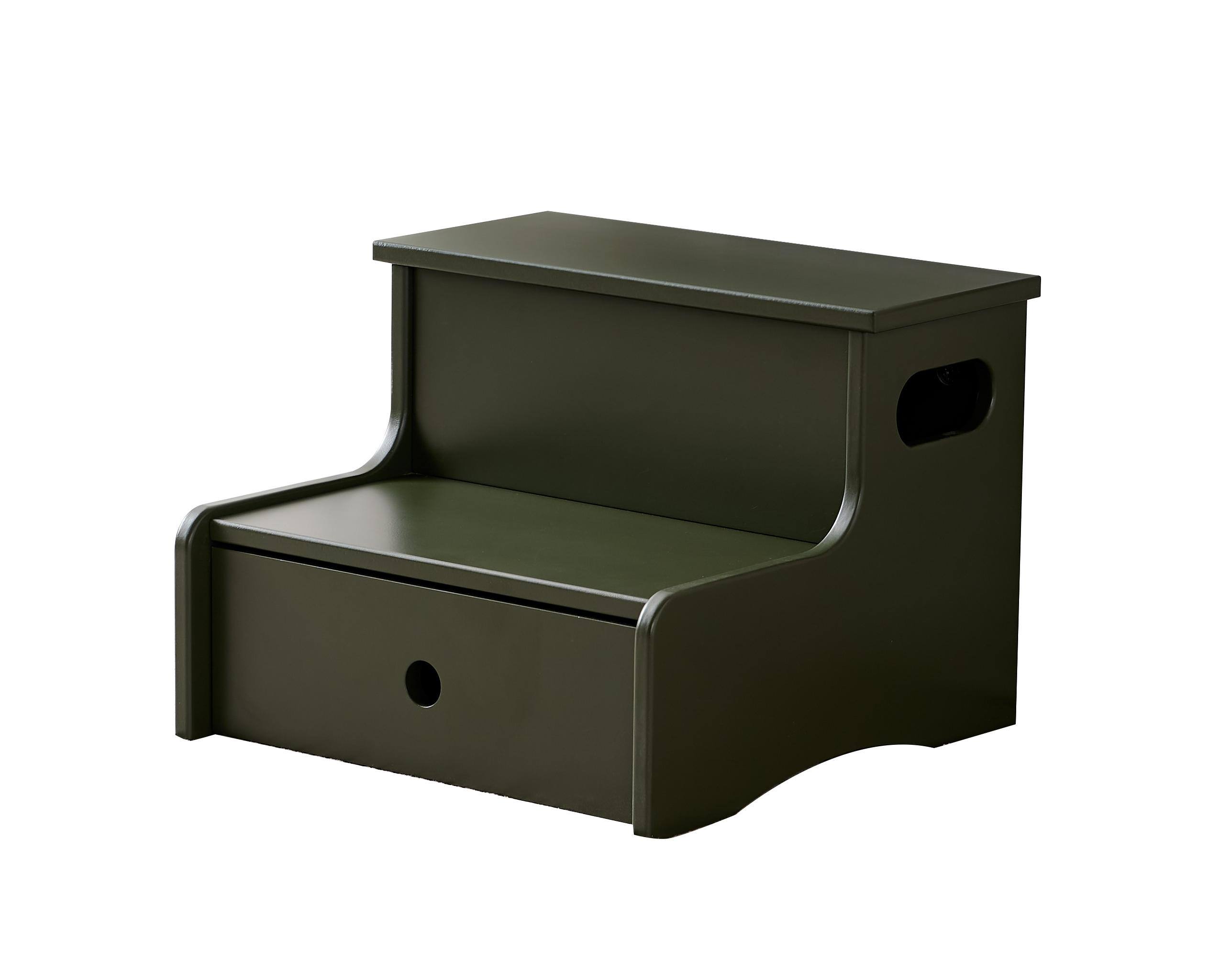 Angle. Kings Brand Furniture - Kings Brand Furniture Wooden Toddler Step Stool for Kids with Storage for Bedroom, Bathroom & Kitchen - Caviar.