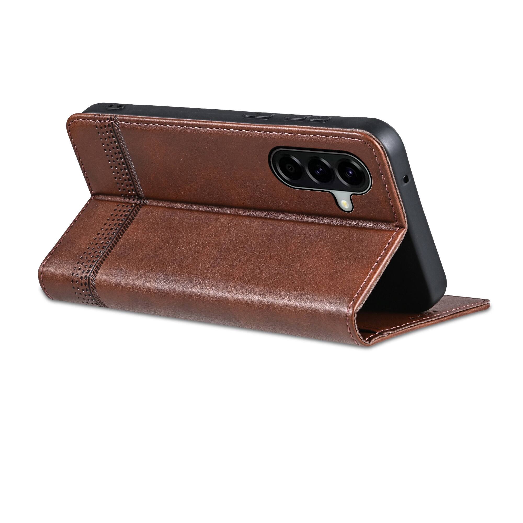 Left. UUCOVER - Wallet Case for Samsung Galaxy A57 5G,PU Leather Wallet Folio Case with Card Slots Shockproof Kickstand Cover - Brown.