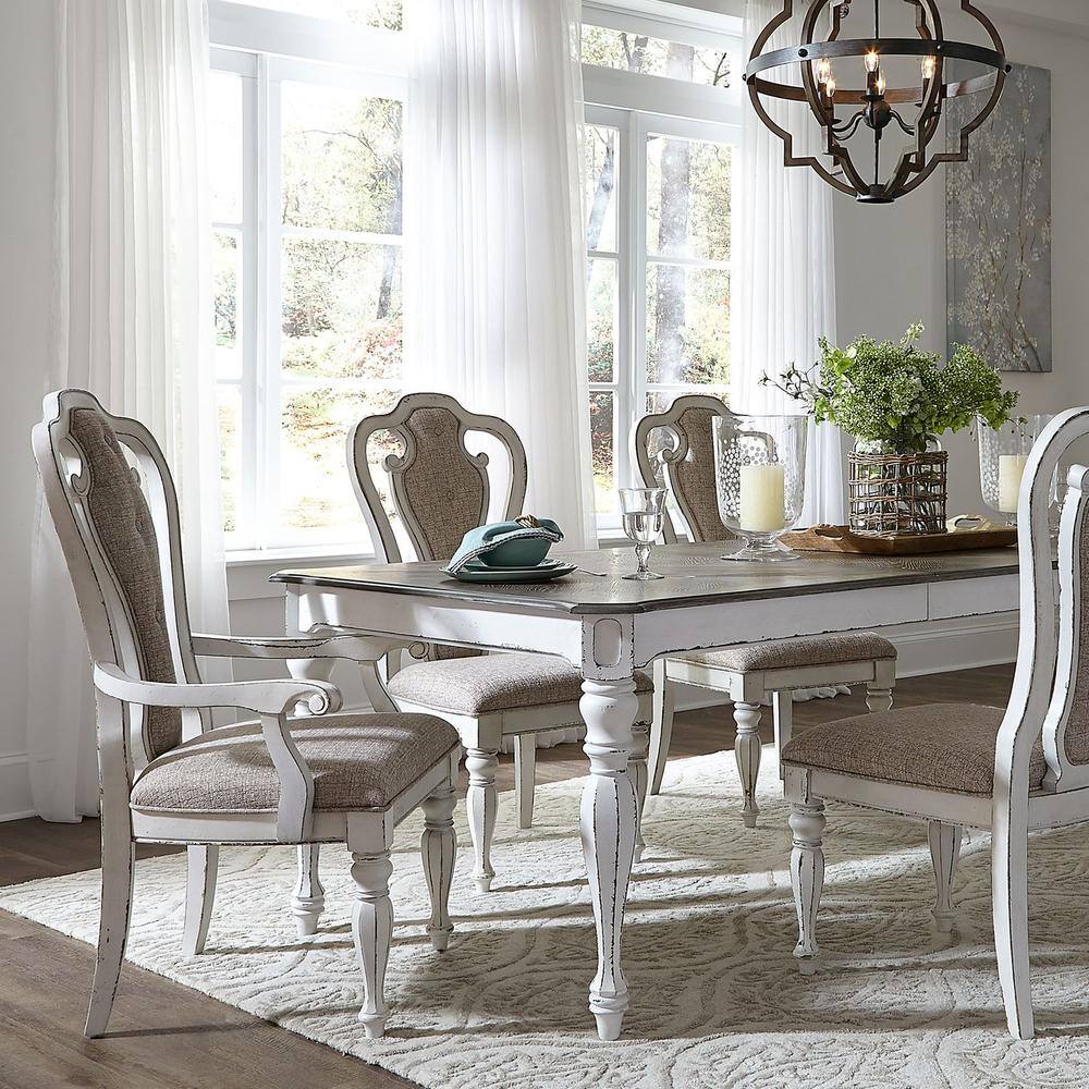 Alt View 1. Liberty Furniture Industries - Magnolia Manor Splat Back Upholstered Arm Chair (RTA) in Antique White - White.