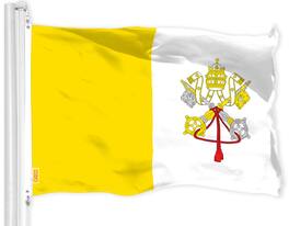 G128 - Vatican City Flag 4x6 Ft 150D Polyester Indoor/Outdoor - Yellow and White