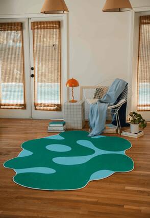 Front. Lanyspace - Lany Space Johann Banta Irregular Moss Design Rug - Multicolor.