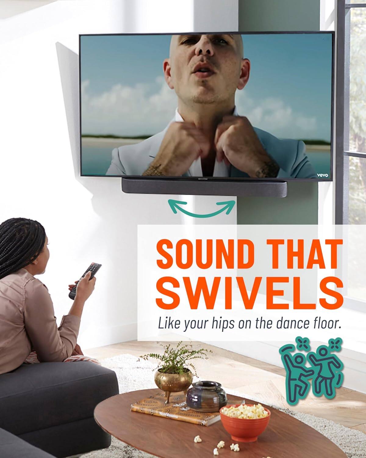 SOUND THAT SWIVELS  
Like your hips on the dance floor.