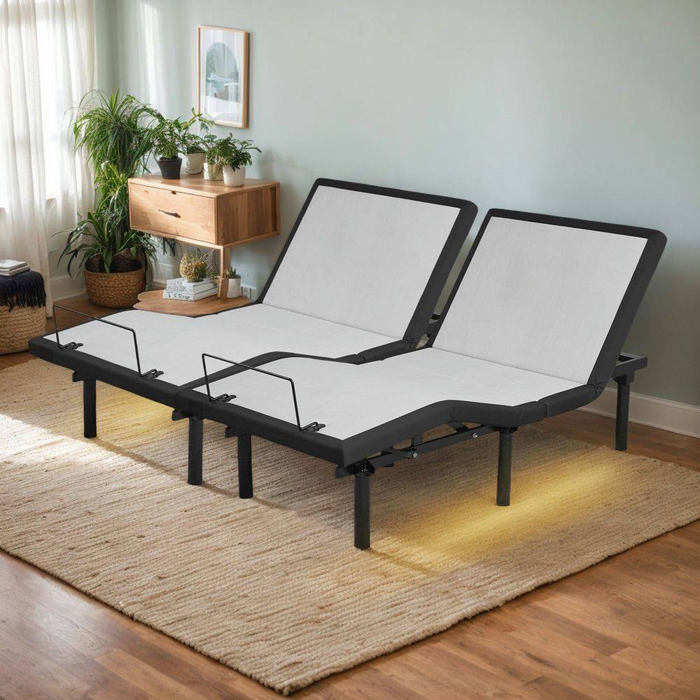 Front. Kadyn - Split King Size Adjustable Bed, Zero Gravity Base for Stress Management w/Head and Foot Incline, Wireless Remote Control - Gray.