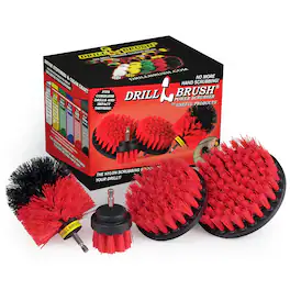 Drillbrush - Stiff Bristle 4 Piece Nylon Cordless Drill Powered Spinning Brush Heavy Duty Scrubbing