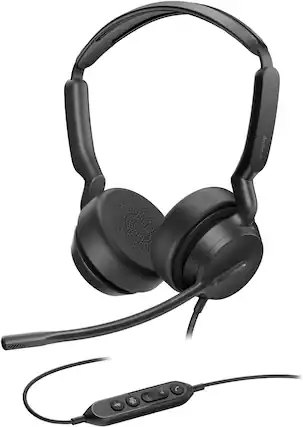 Front. Yealink - Yealink UH42 USB-A Headset with Microphone for PC Computer, Wired Headset Teams Certified, Noise Cancelling Mic.