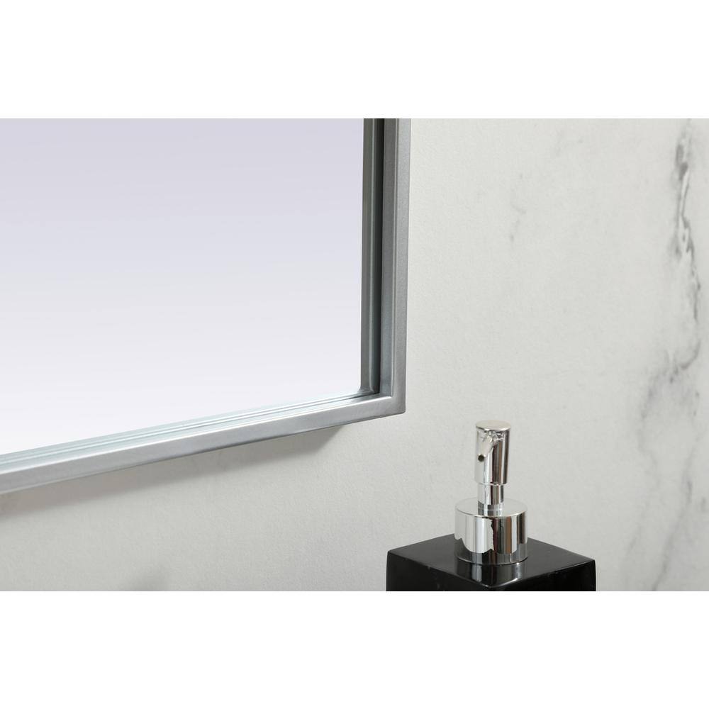 Back. Elegant Decor - Metal Frame Arch Mirror 40x38 Inch in Silver - Silver.