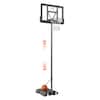 Front. VEVOR - Basketball Hoop, 4-10 ft Adjustable Height Portable Backboard System, 44 inch Basketball Hoop & Goal, Basketball Set - Black, Transparent.