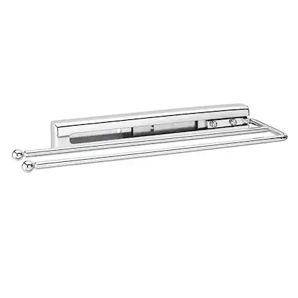 Front. Rev-A-Shelf - Rev-A-Shelf Pullout Dish Towel Bar Under Kitchen Cabinet, Chrome, 563-51-C - White.