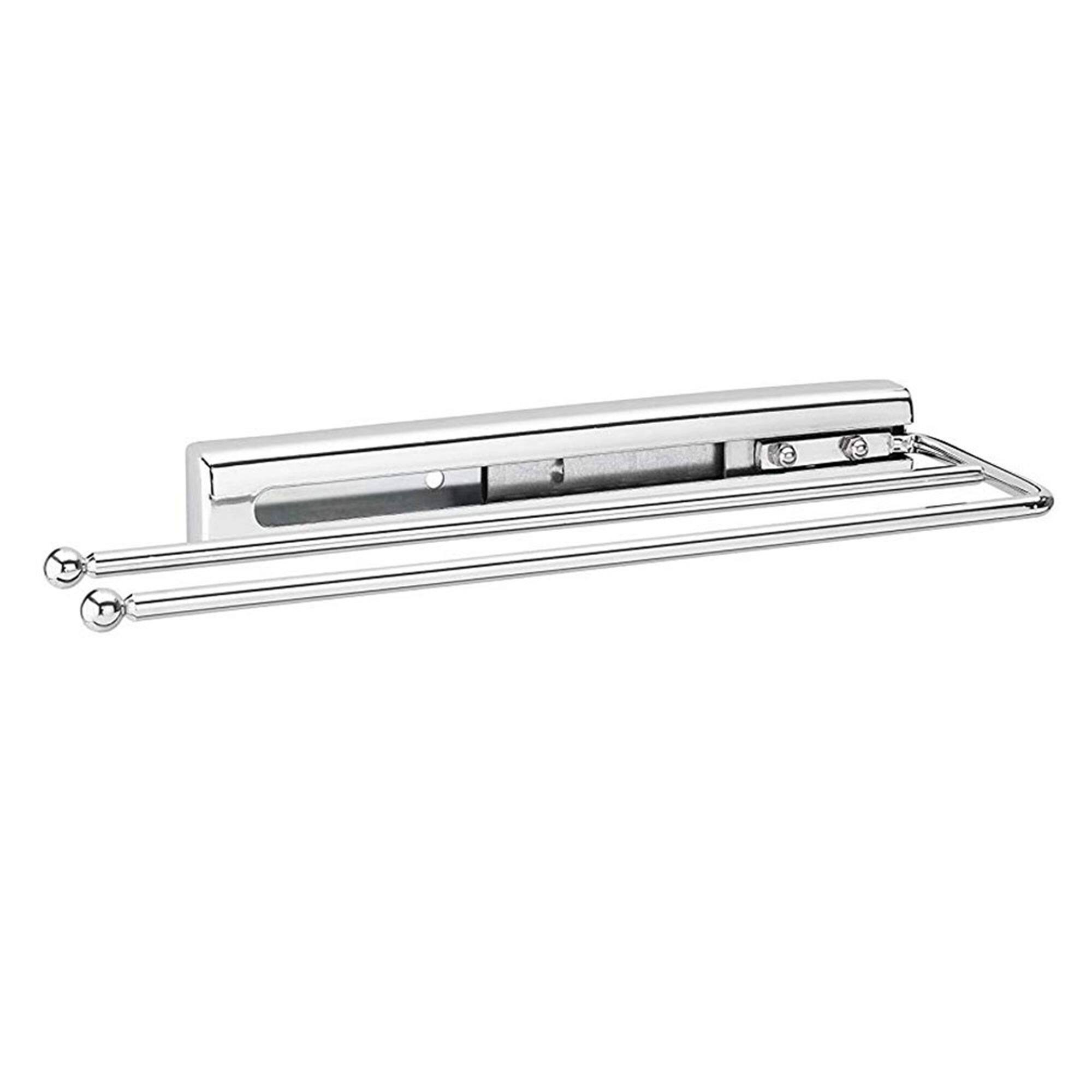 Front. Rev-A-Shelf - Rev-A-Shelf Pullout Dish Towel Bar Under Kitchen Cabinet, Chrome, 563-51-C - White.