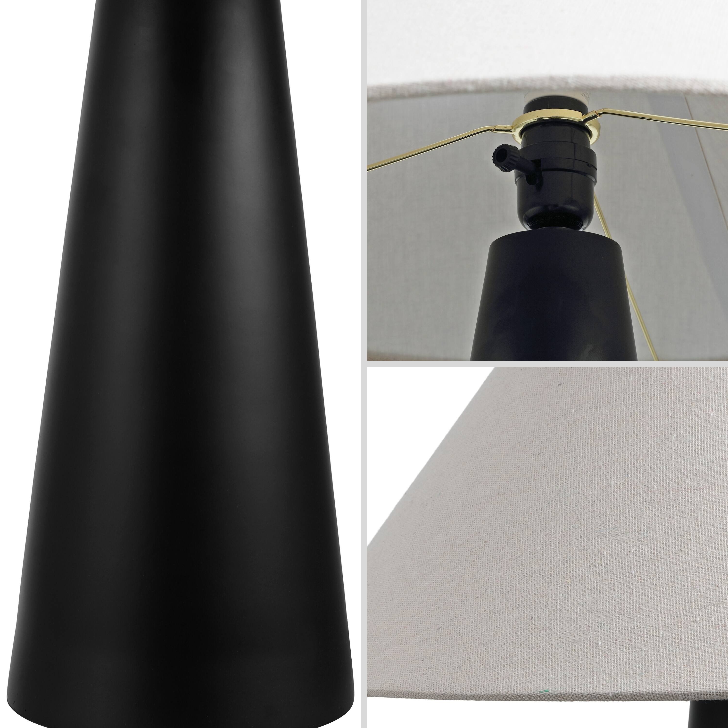 Alt View 4. Jonathan Y - Harrison 22.5 in. Modern Contemporary Sculptural Tapered Cone Resin LED Table Lamp, Matte Black (Set of 2) - Matte Black.