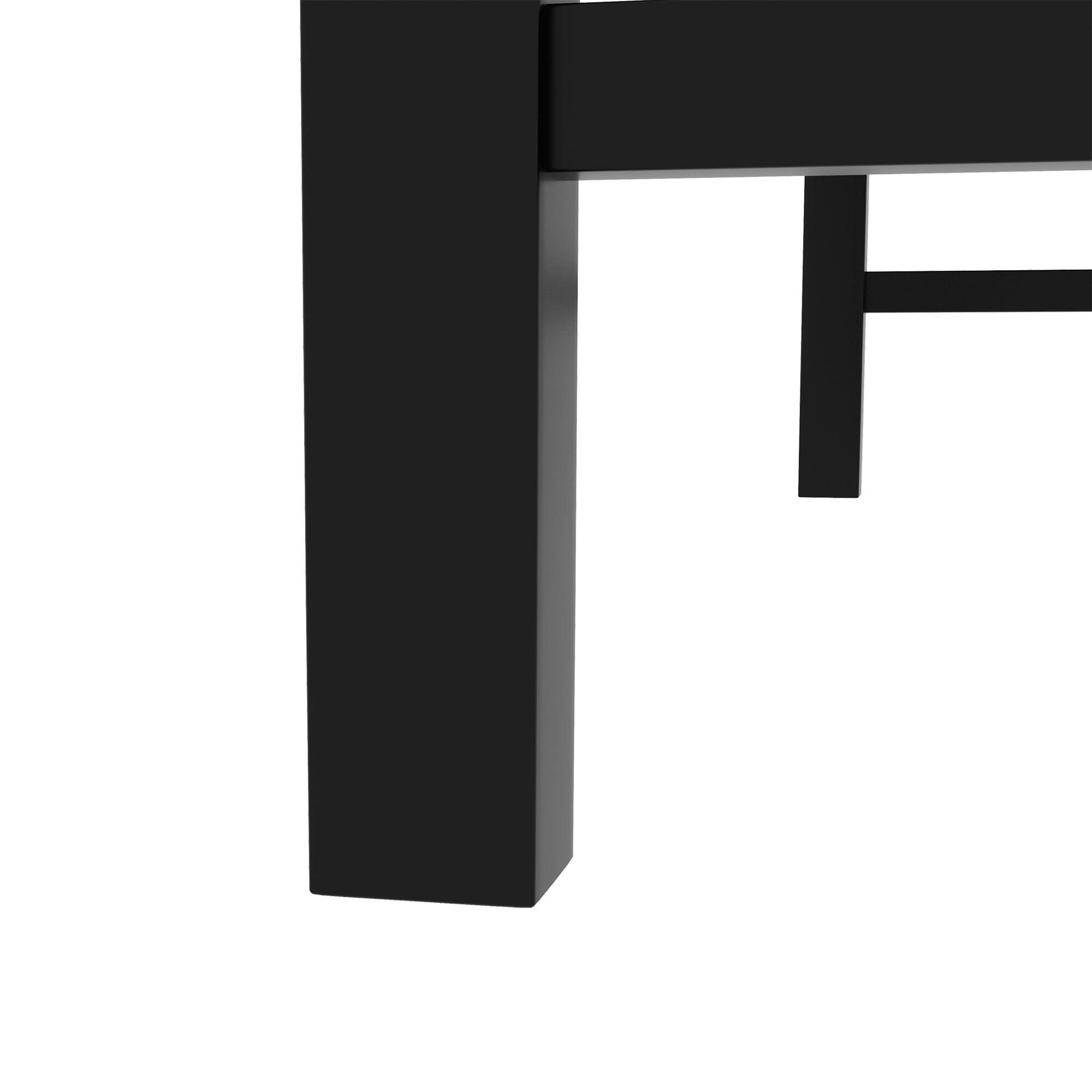 Alt View 8. Outsunny - Outdoor Garden Bench, Wooden Frame Patio Bench with Geometric Pattern, 43.25 Inch Weatherproof 2-Person Love Seat - Black.