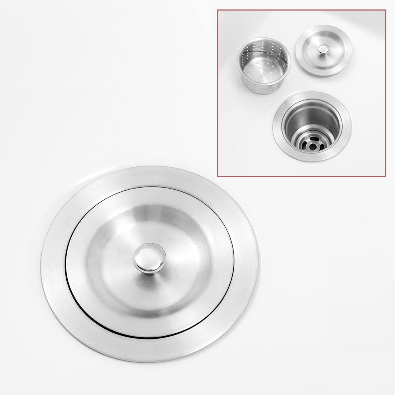 Angle. Siljoy - 32" L x 20" W Double Basin Farmhouse Kitchen Sink with Basket Strainer - White.