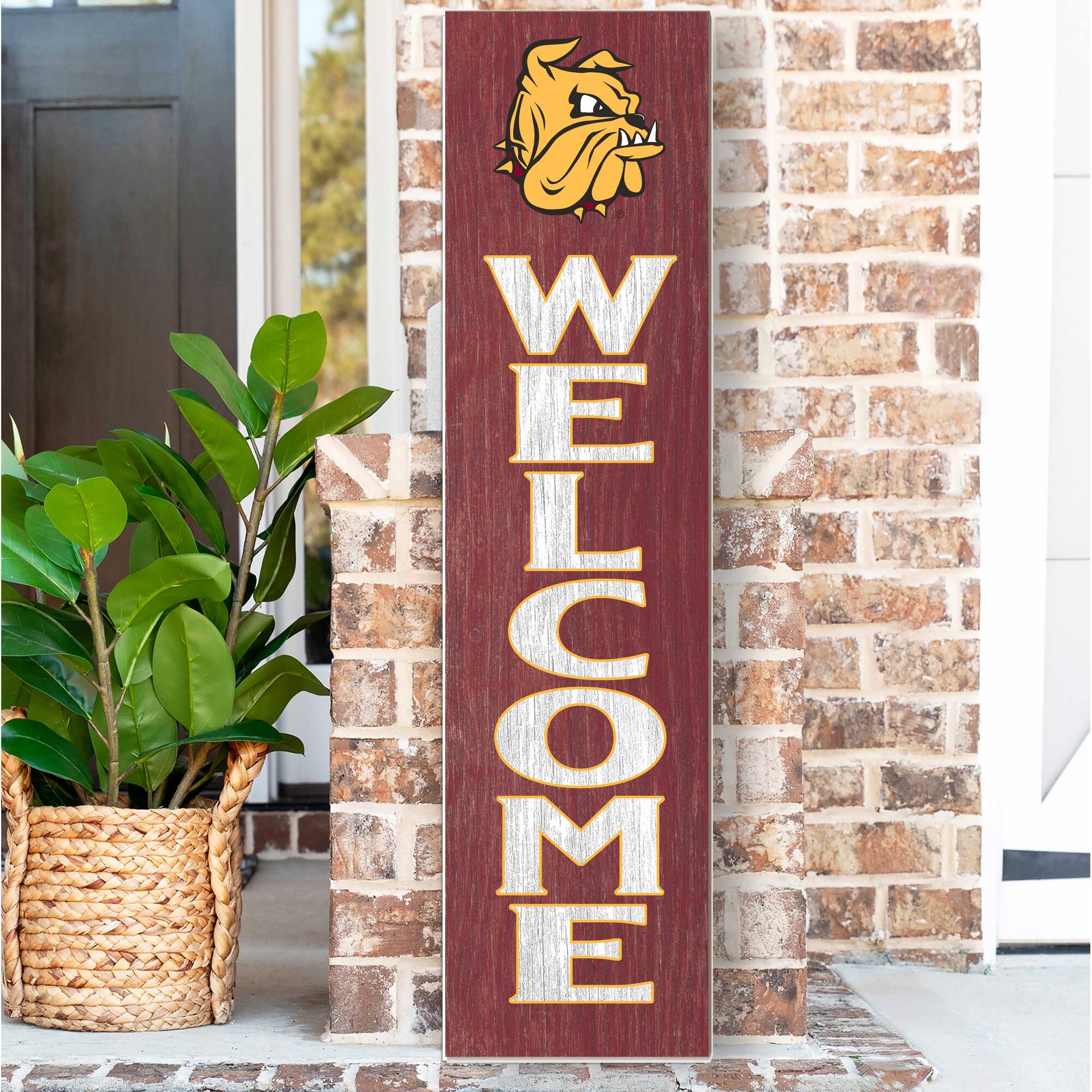 Alt View 1. Jardine - Minnesota Duluth Bulldogs 12'' x 48'' Welcome Outdoor Leaner - Maroon.