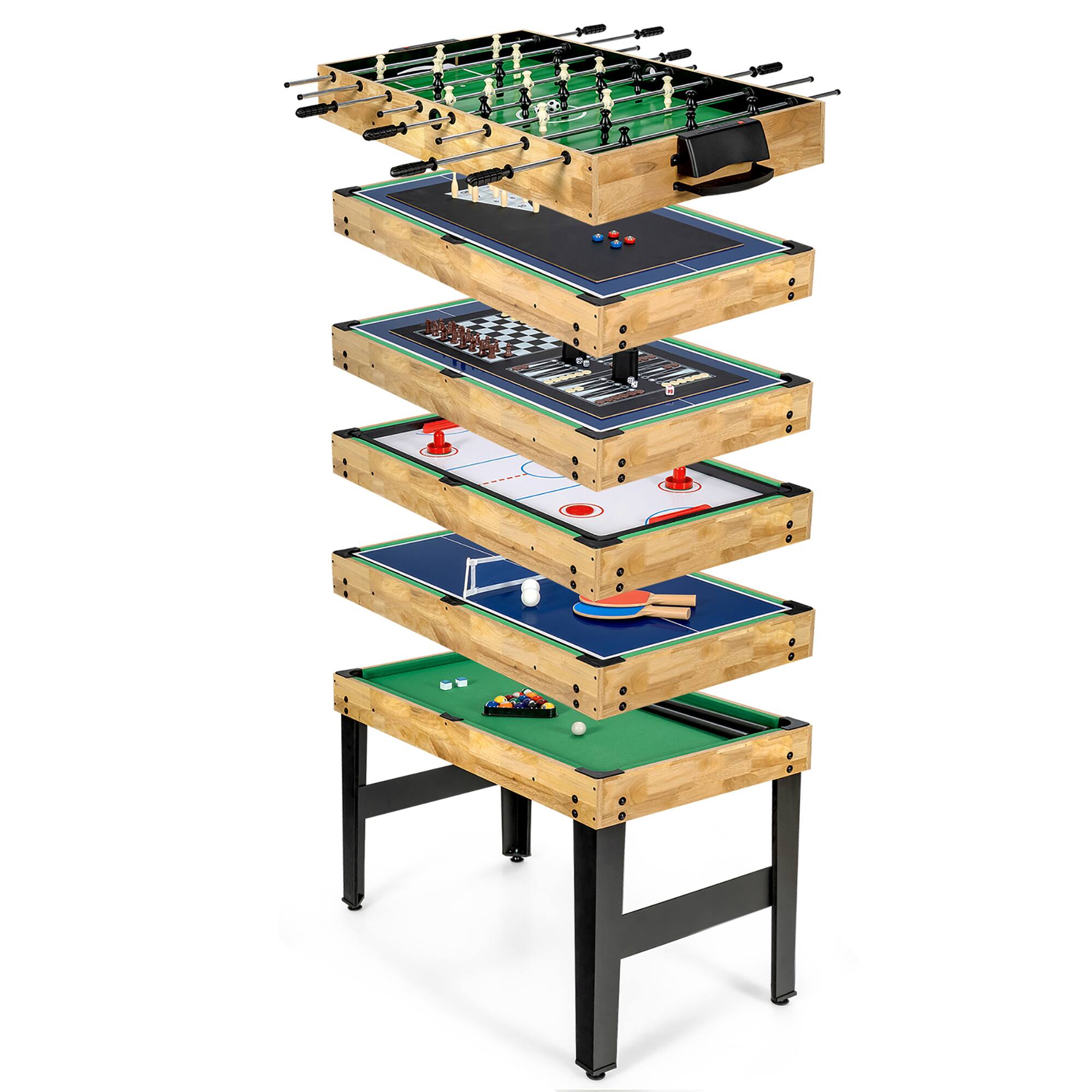 Alt View 17. Costway - 10-in-1 Combo Game Table Set, Multi Game Table for Home, Game Room - Multi-Color.