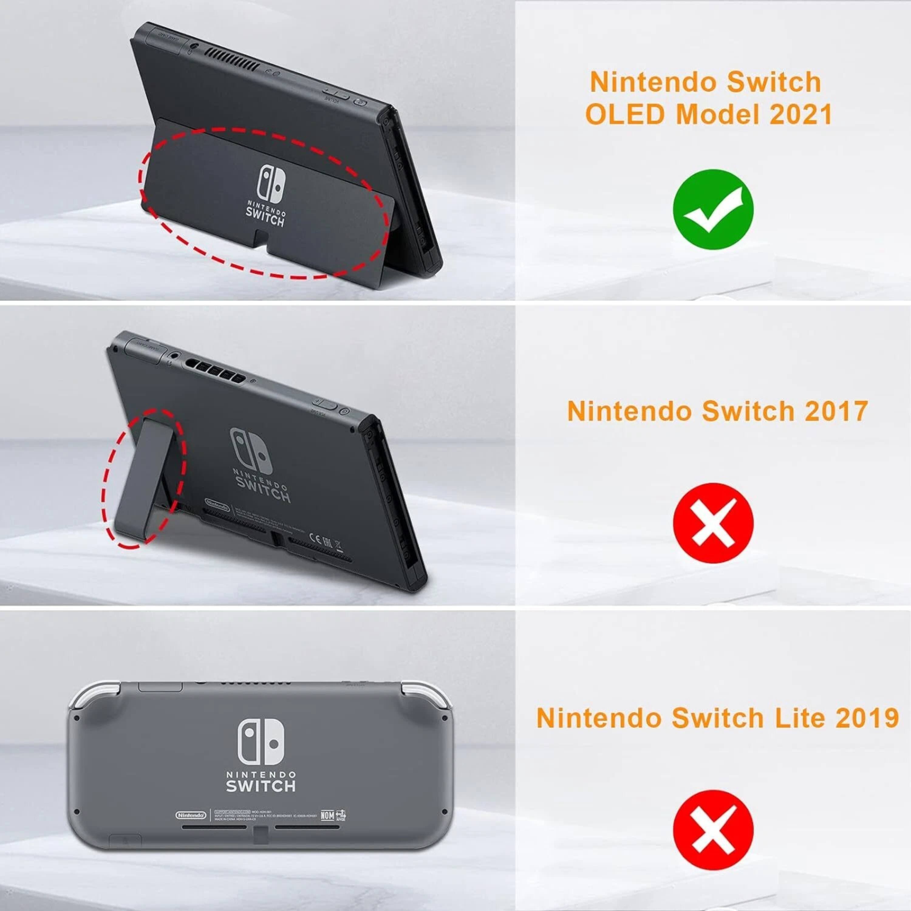 Nintendo Switch OLED Model 2021  
Nintendo Switch 2017  
Nintendo Switch Lite 2019