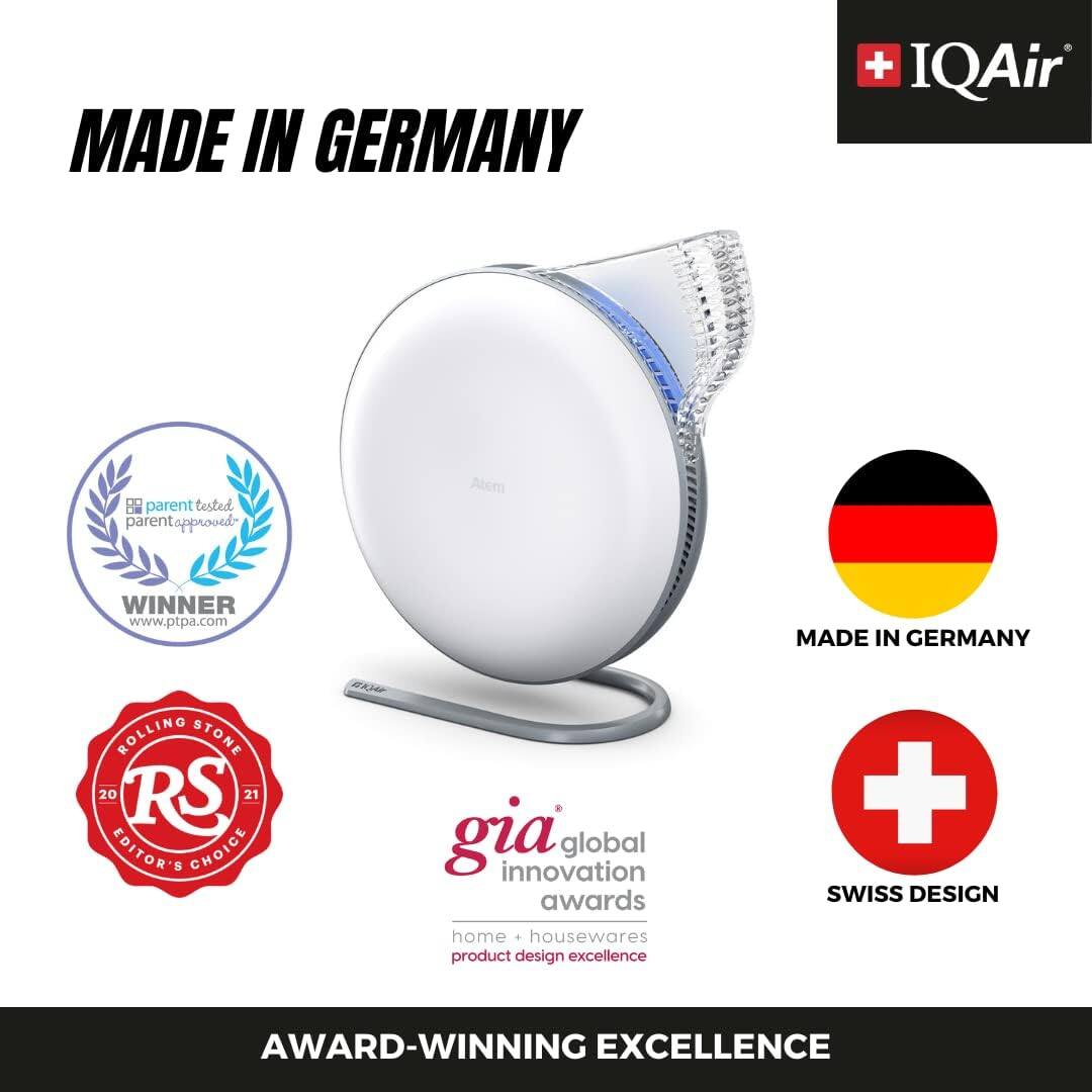 Alt View 11. IQAir - Atem Personal Air Purifier - White.