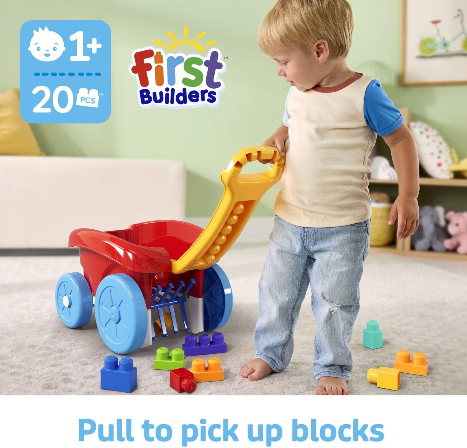 1+ First Builders 20 PCS: Pull to pick up blocks