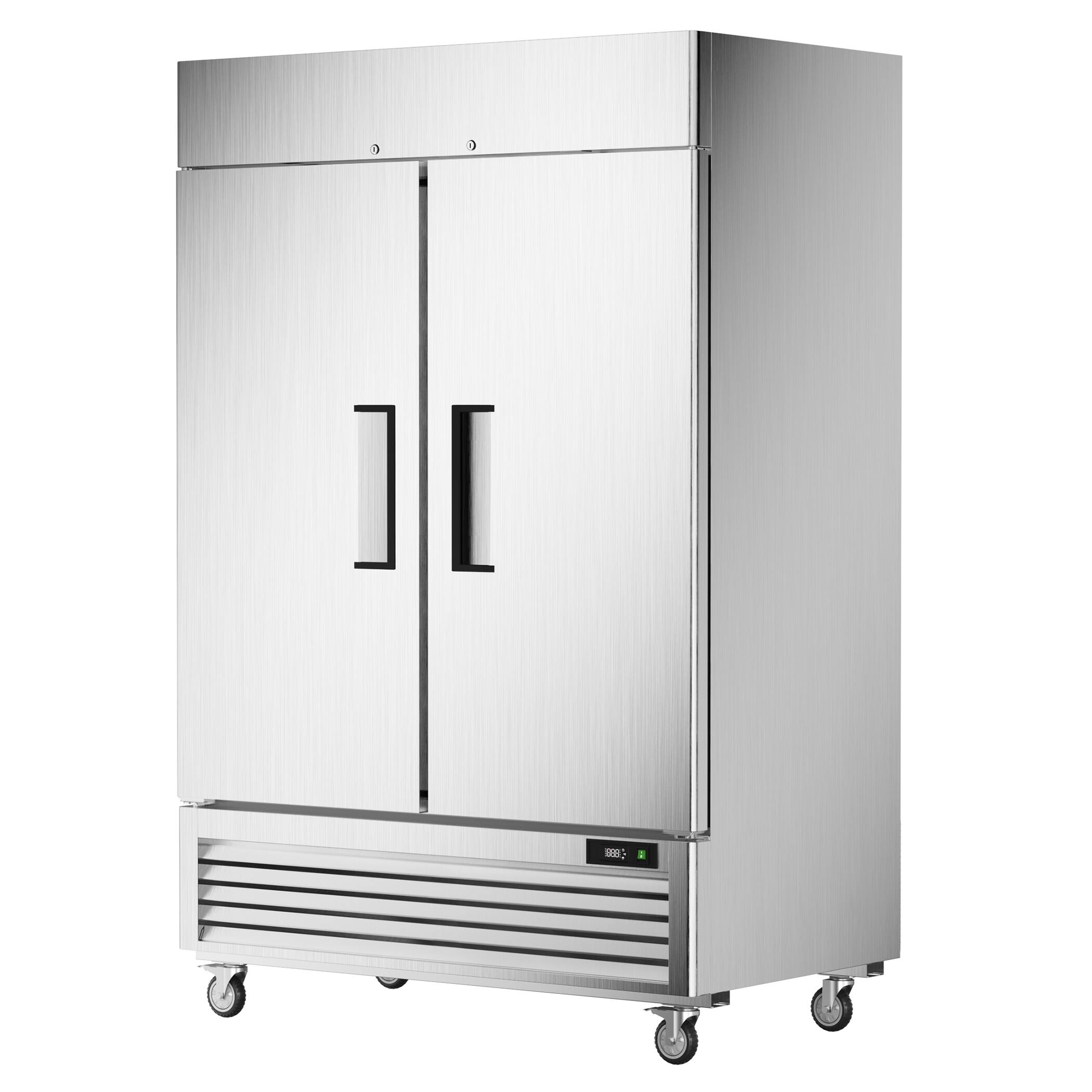 Front. Coolski - 54’’ Commercial Freezer with 2 Door, Stainless Steel Reach-in Freezer Upright with 49 Cu.Ft. NSF Certified - Silver.