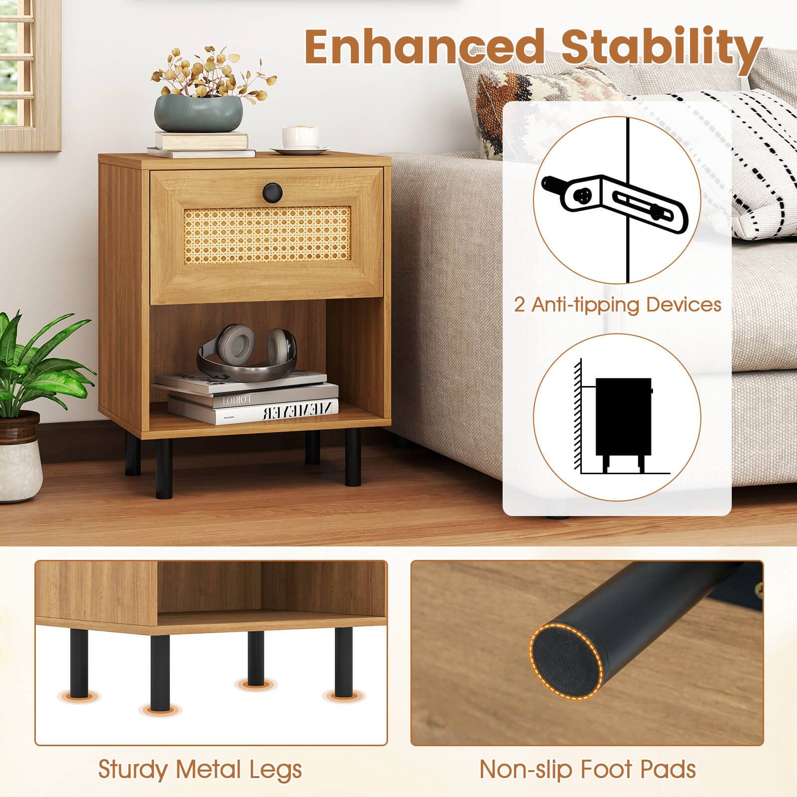 Enhanced Stability

2 Anti-tipping Devices

Sturdy Metal Legs

Non-slip Foot Pads