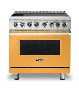 Viking - 5 Series 5.6 Cu. Ft. Freestanding Electric Induction Range - Daffodil