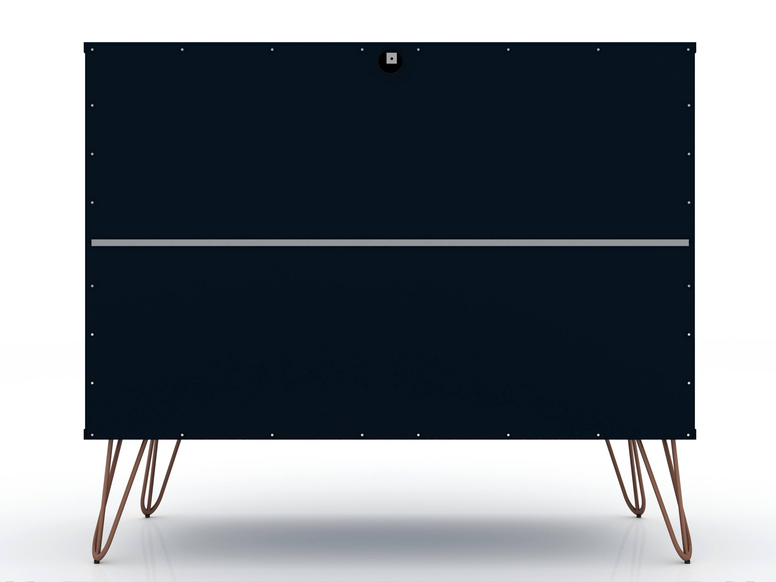 Alt View 1. Forest'nSky - Dark Blue Wood 3 drawer 35.24 in. Wide Chest of Drawers for Living Room - Dark Blue.