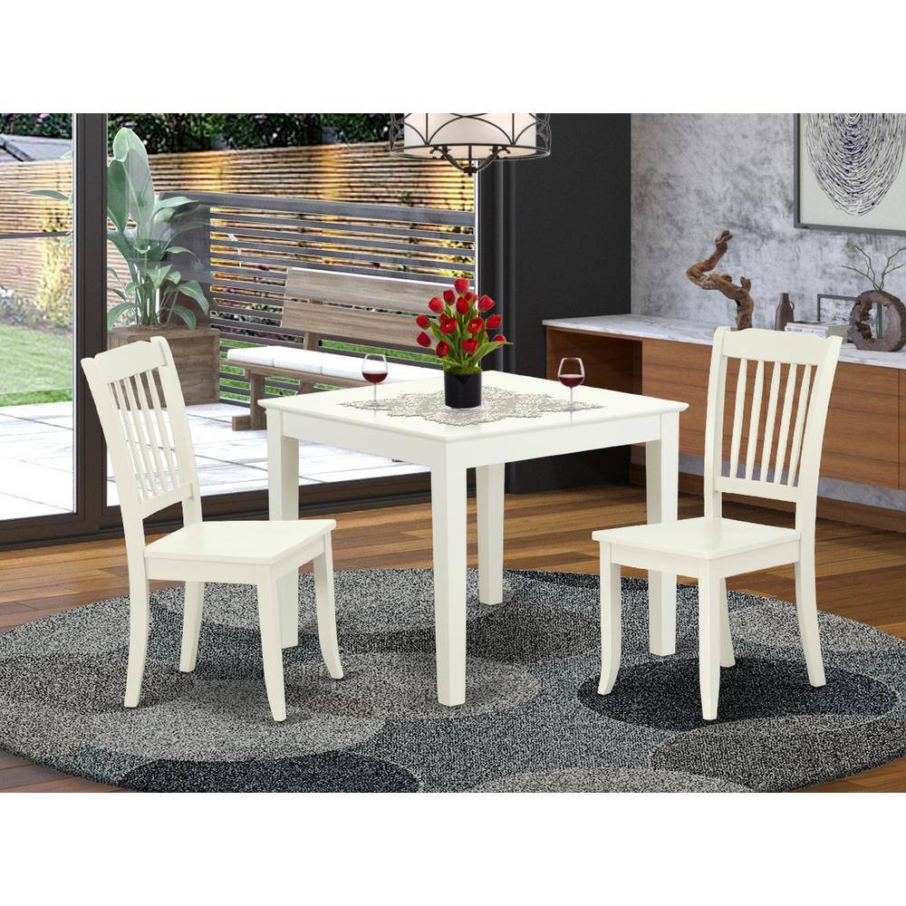 Left. East West Furniture - Dining Room Set Linen White - Brown.