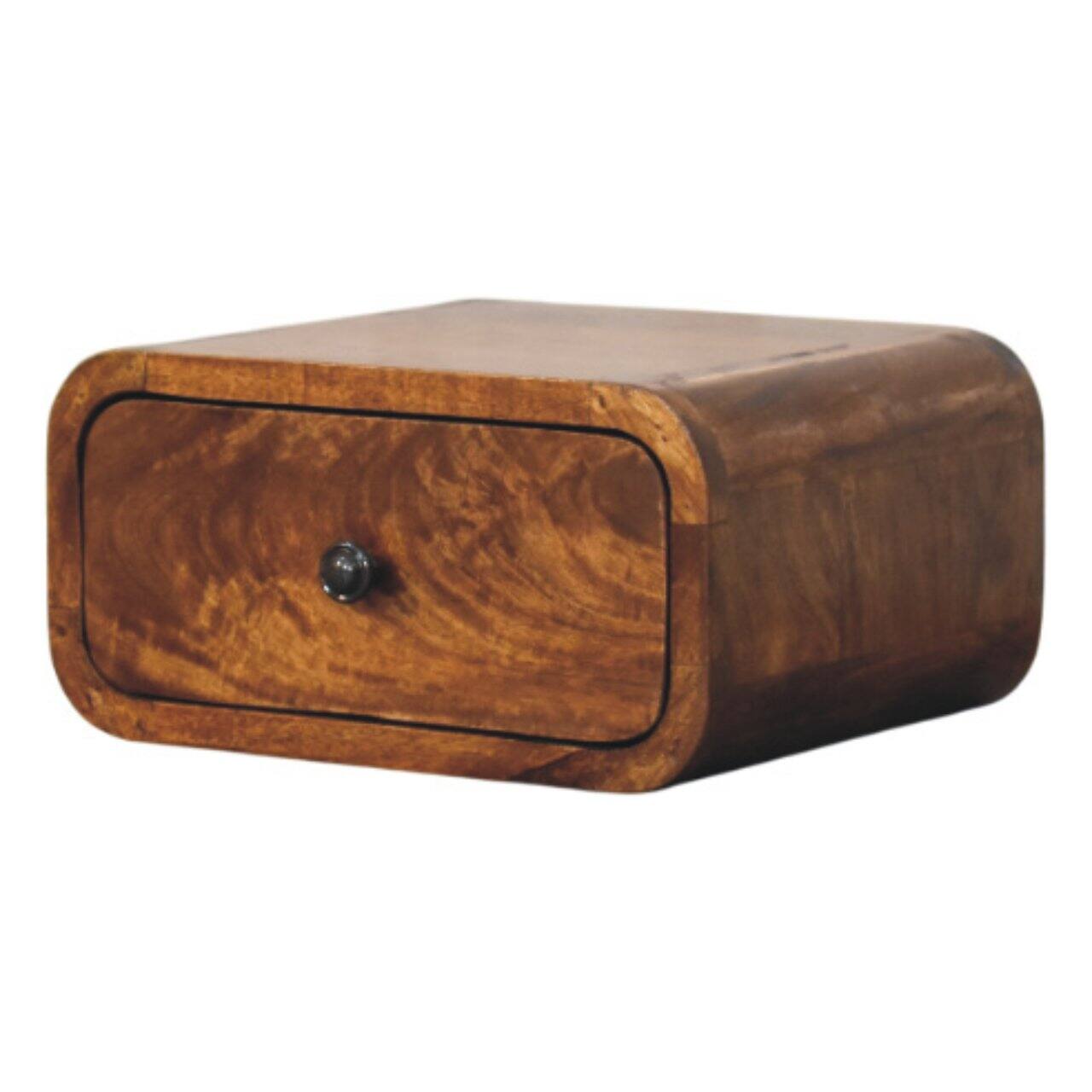 Angle. Artisan Furniture - Artisan Furniture Solid Wood Avora Mini Wall-Mounted Chestnut 1 Drawer Nightstand - Chestnut.