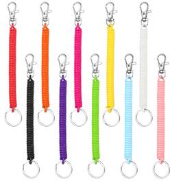 Unique Bargains - Coil Keychain 10pcs Spiral Retractable Spring Stretchy Lanyard Antilost Wristlet Bracelet for Purse, Wallet, Cellphone - Colorful