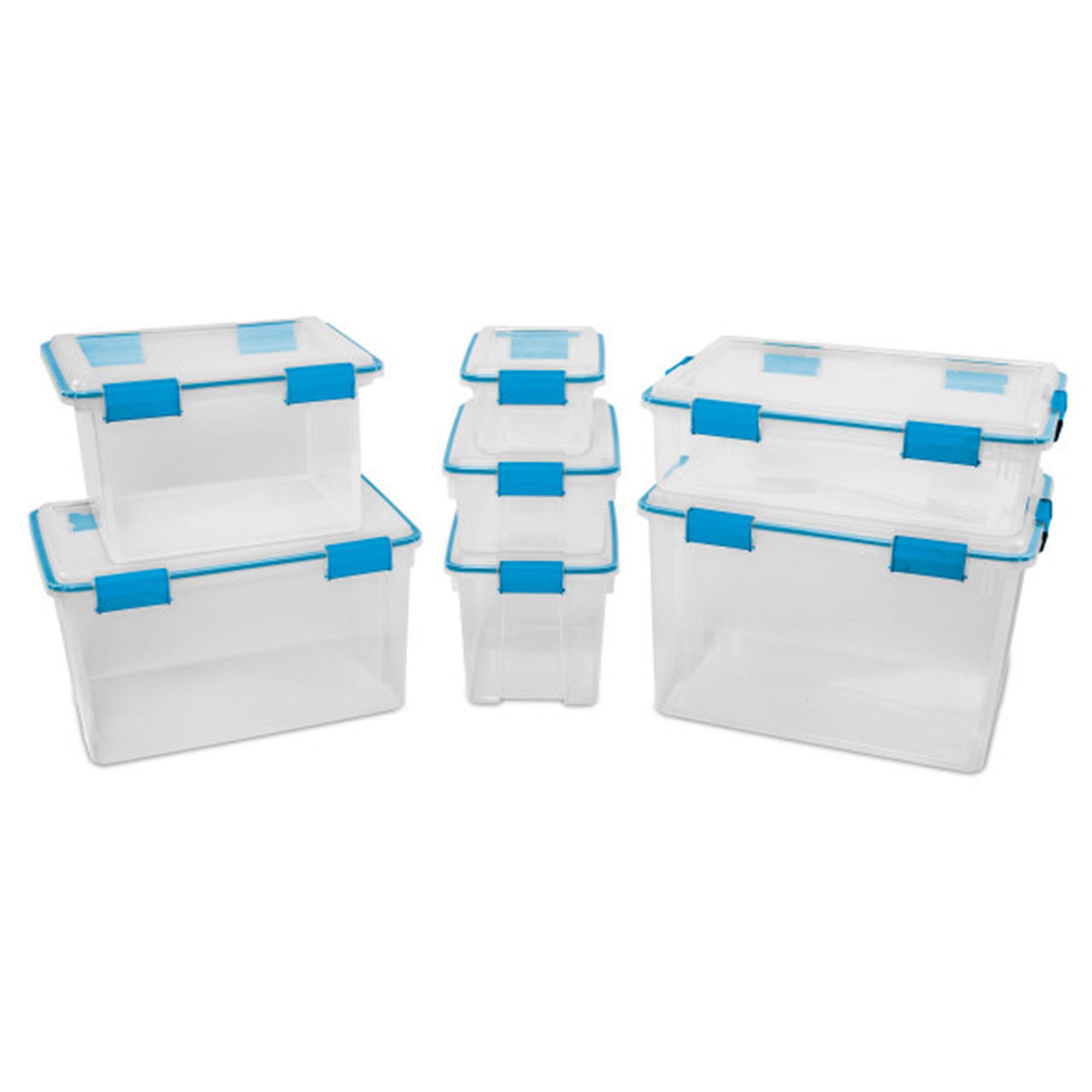 Alt View 7. Sterilite - Sterilite 54 Quart Gasket Box, Stackable Storage Bin with Latching Lid, 4 Pack - Clear.