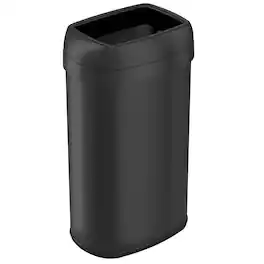 iTouchless - 16 Gallon Oval Open Top Kitchen Trash Can with AbsorbX Odor Filter - Black