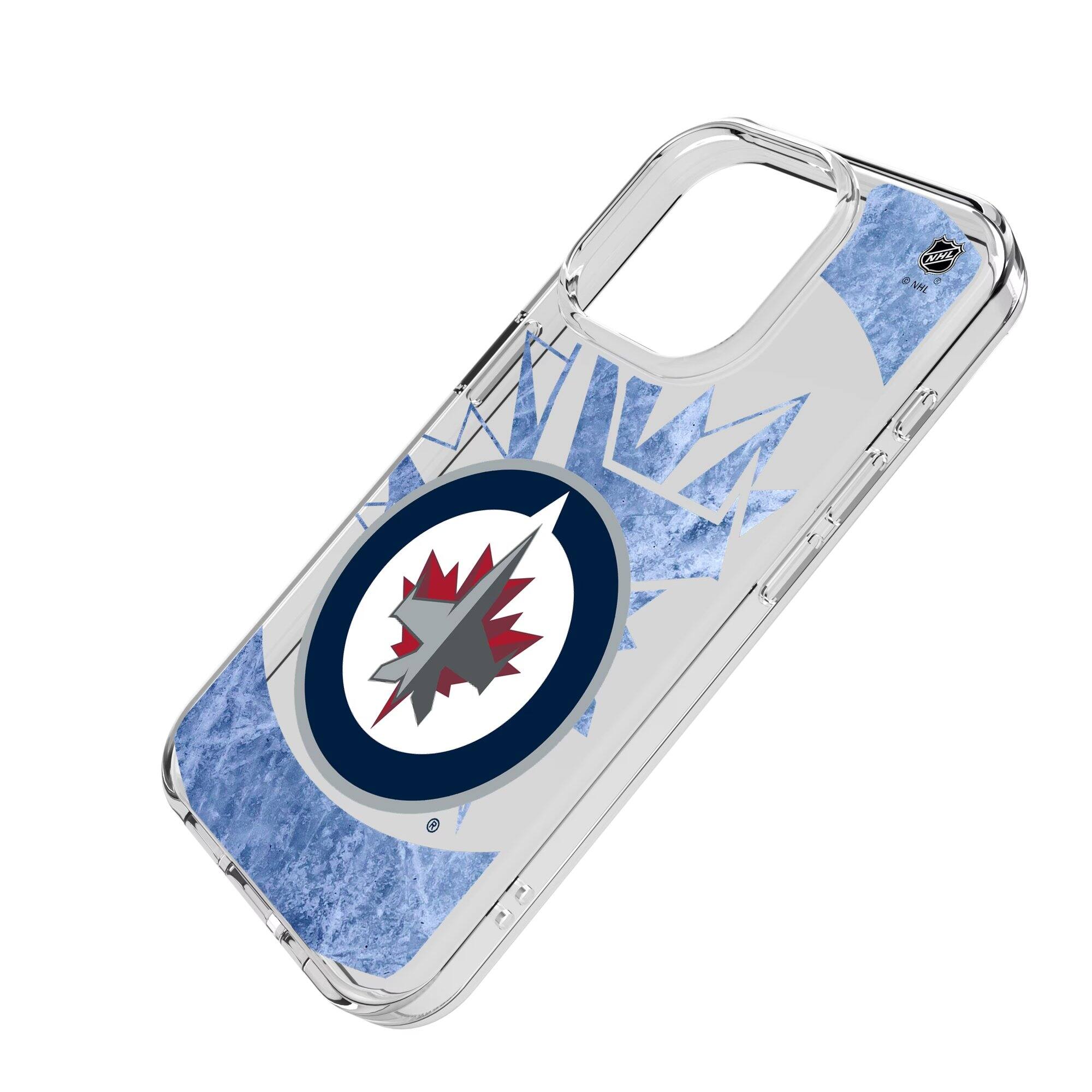Alt View 1. Keyscaper - Winnipeg Jets iPhone Clear Ice Case - 14 - Multicolor.