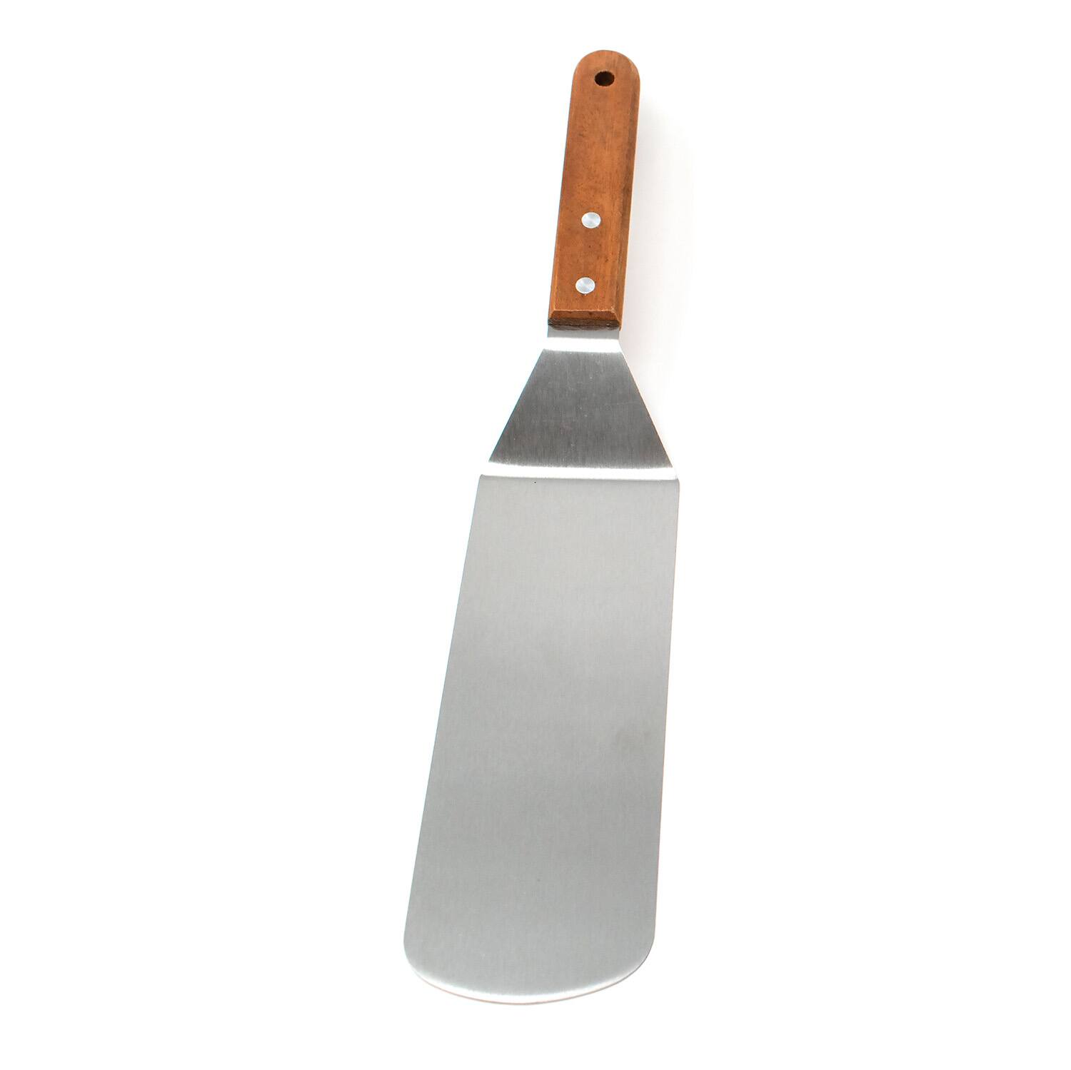 Alt View 2. Norpro - Stainless Steel Jumbo Solid Spatula with Mahogany Handle, 12-Inch - Silver.