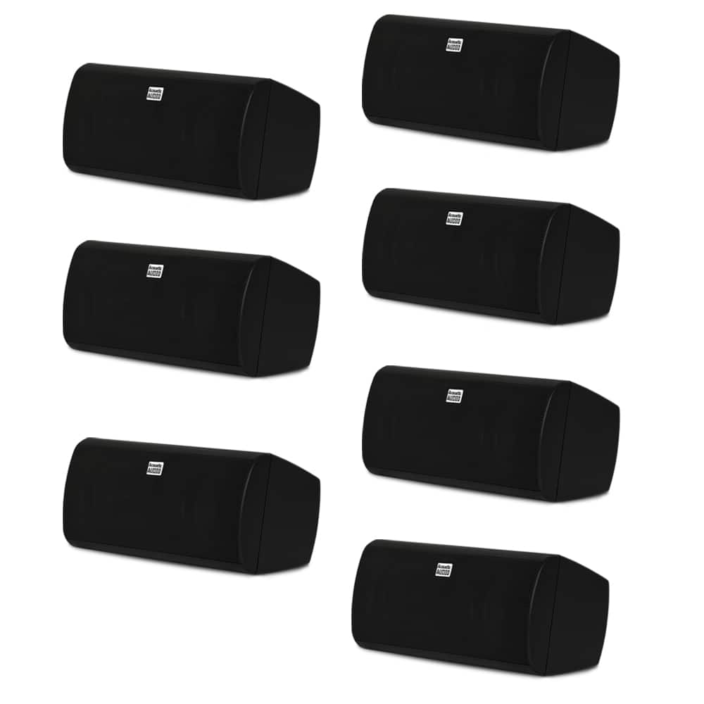 Front. Acoustic Audio by Goldwood - AA35CB Indoor 3 Way Speakers Bookshelf 7 Speaker Set AA35CB-7S - Black.