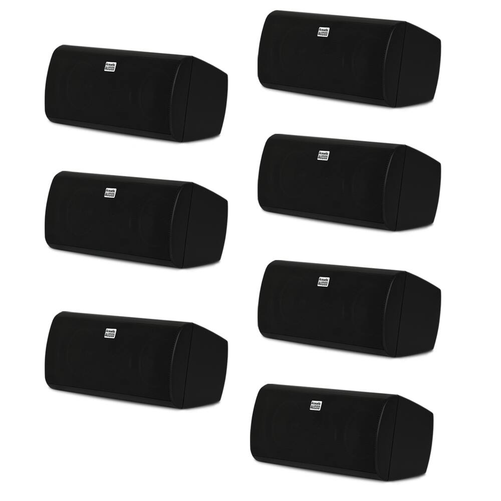 Front. Acoustic Audio by Goldwood - AA35CB Indoor 3 Way Speakers Bookshelf 7 Speaker Set AA35CB-7S - Black.