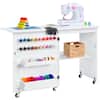 Front. Best Choice Products - Best Choice Products Sewing Machine Table & Desk w/ Craft Storage and Trays - White - White.