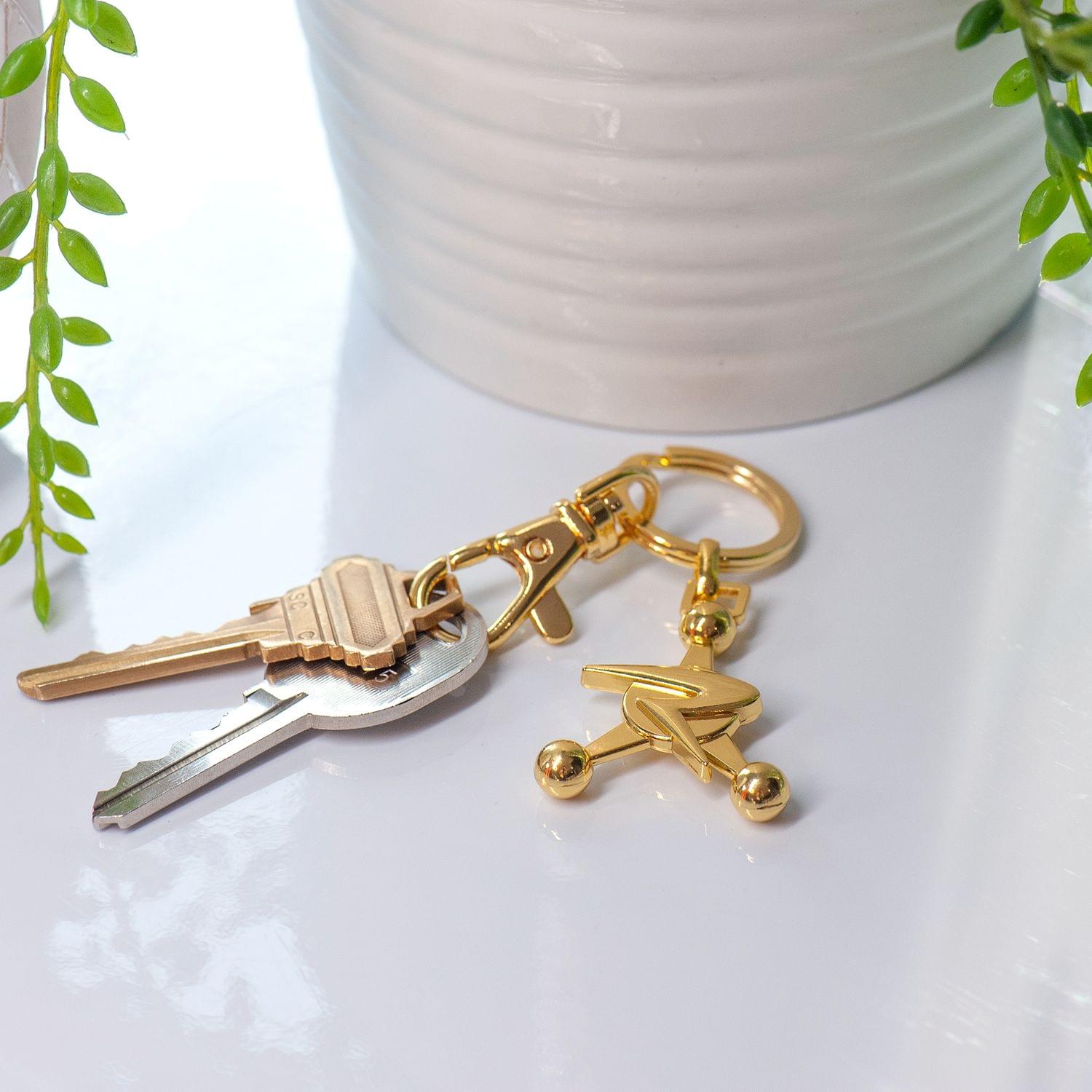 Alt View 4. SalesOne LLC - Rick and Morty Collectibles | Council of Ricks Emblem Keychain | 3D Real Metal - Gold.