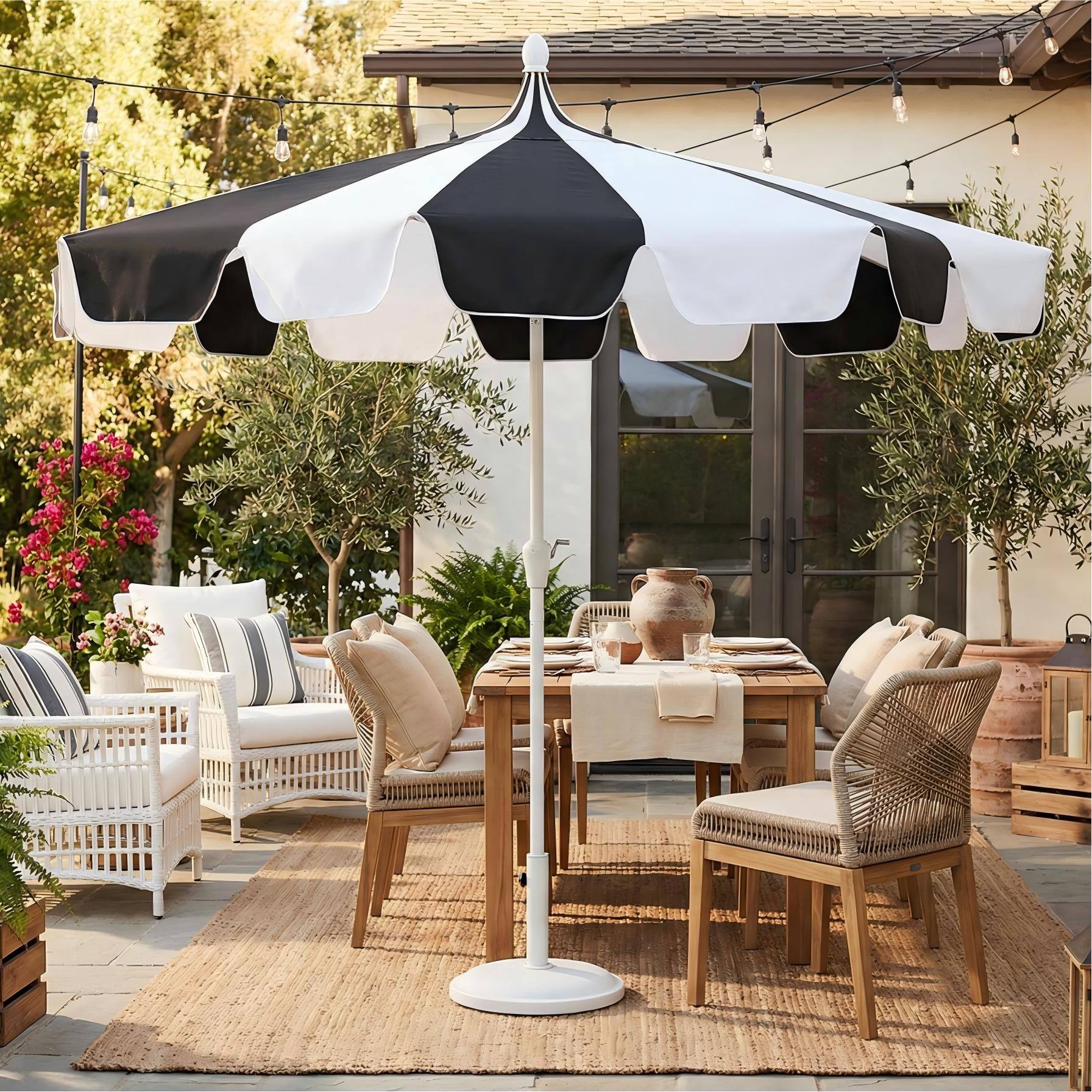 Alt View 9. Mondawe - 10 ft. Pagoda Patio Umbrella with Crank Lift and Tilt Adjustable - Black.