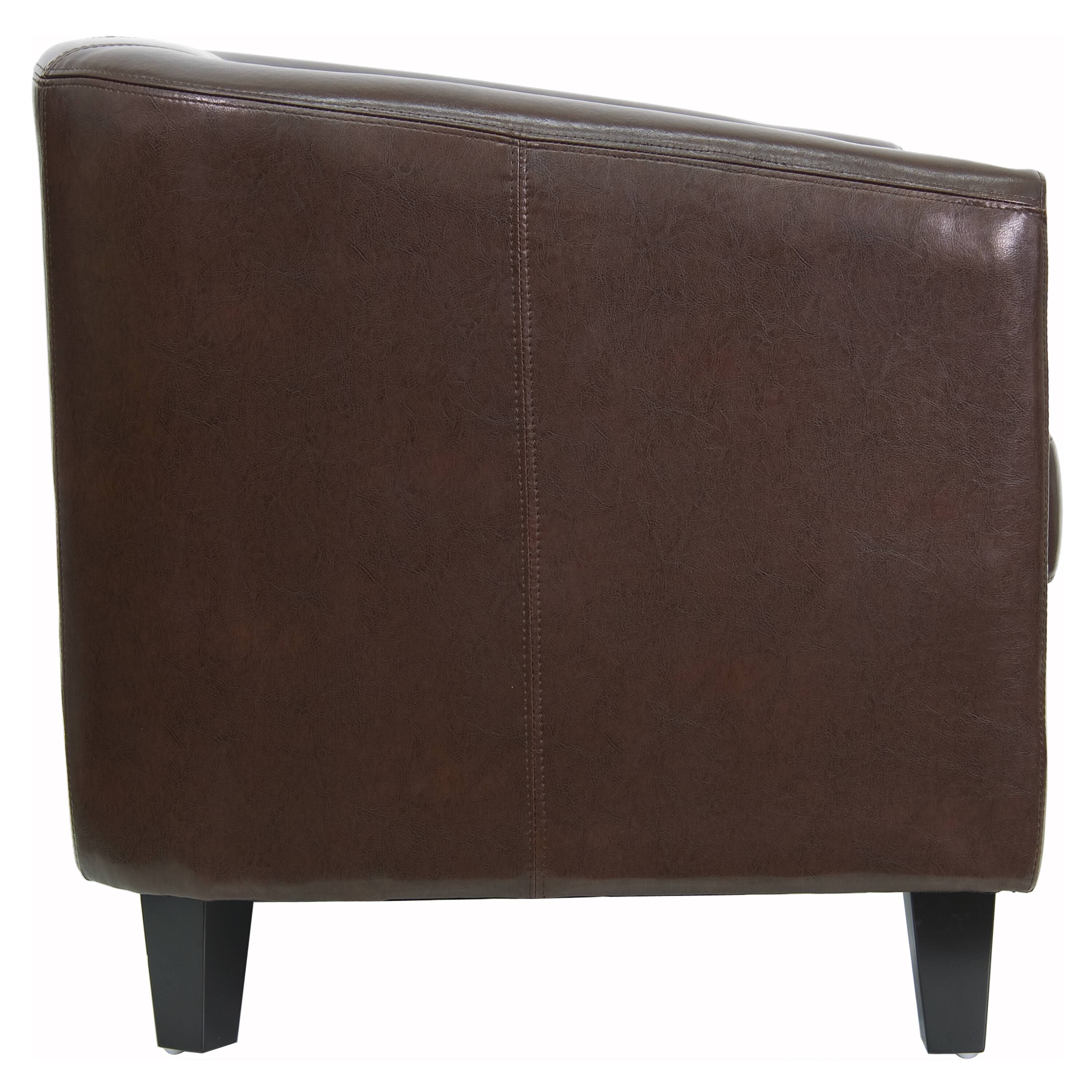 Alt View 6. Emma + Oliver - Faux Leather Lounge Chair with Sloping Arms - Brown.
