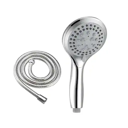 Front. Kitcheniva - 5 Settings Handheld Shower Heads Spray With 5ft Hose - Chrome.