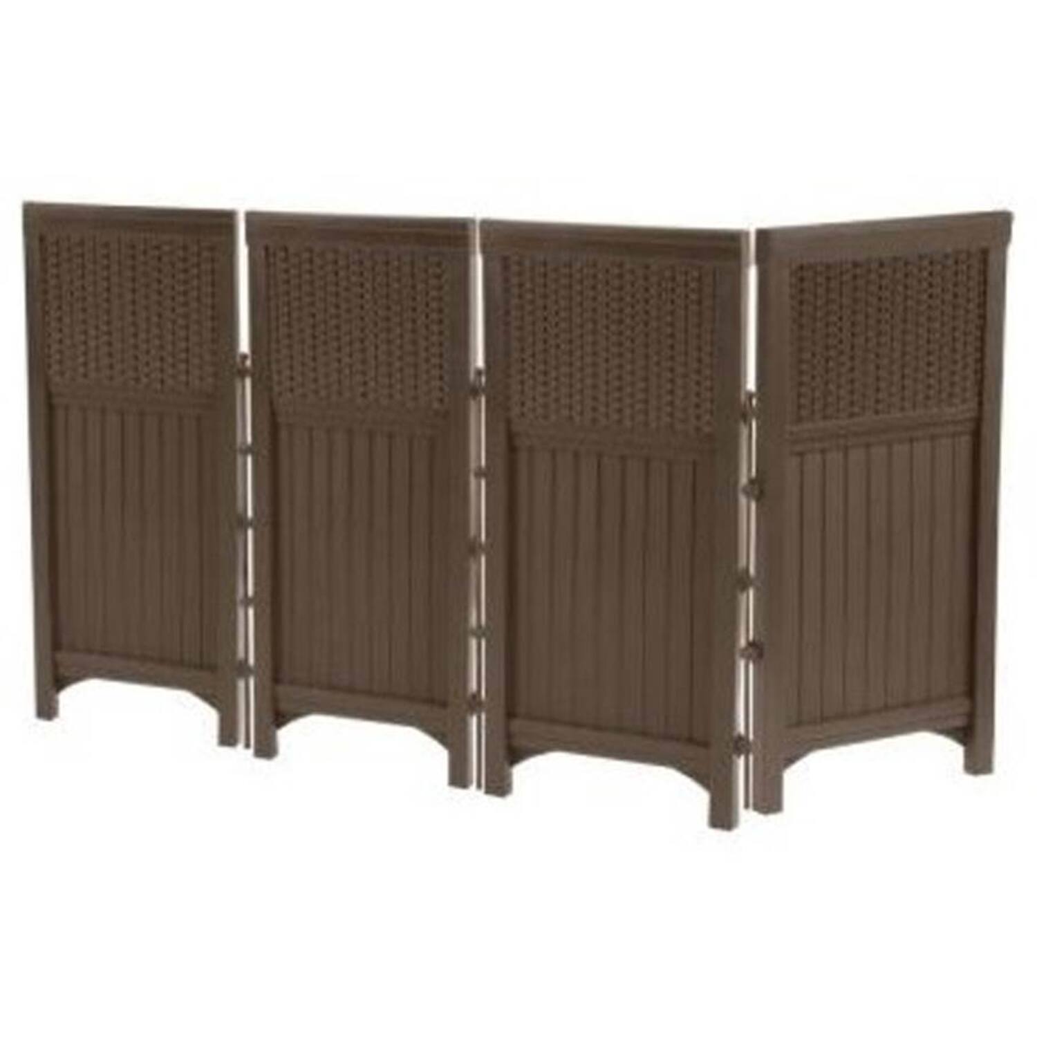 Suncast - FSW4423 Backyard and Garden Patio Rust-Resistant Screen Gate/Fence, Java - Brown