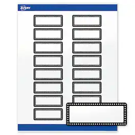 Avery - Labels, 1" x 2-5/8", Glossy Black & Polka Dots - White
