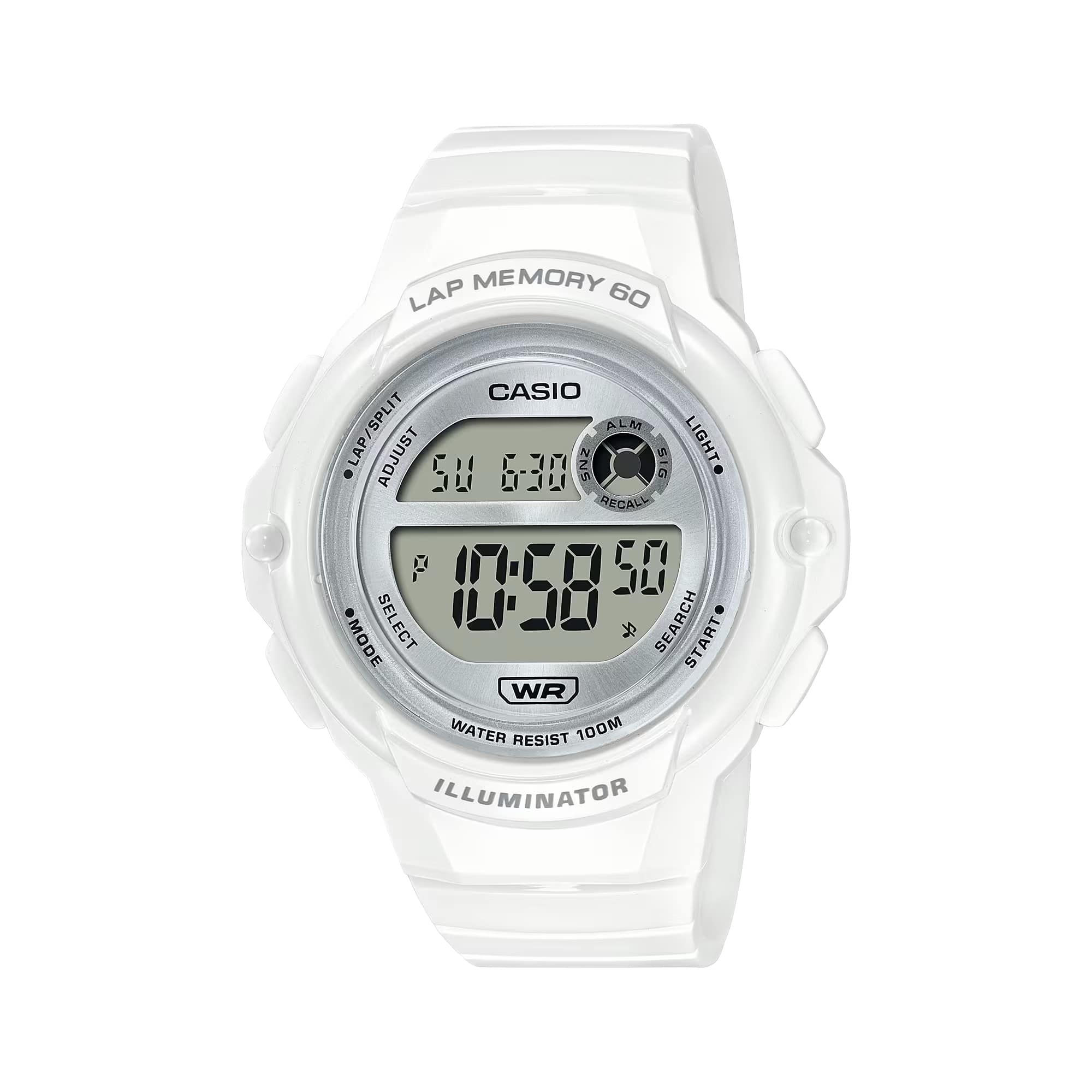 Casio - Women's Digital Running Watch with Dial - LWS-1200H-7A2VCF - White