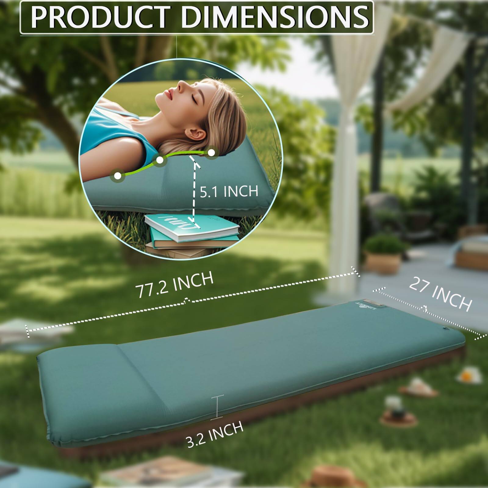 PRODUCT DIMENSIONS  
5.1 INCH  
77.2 INCH  
27 INCH  
3.2 INCH