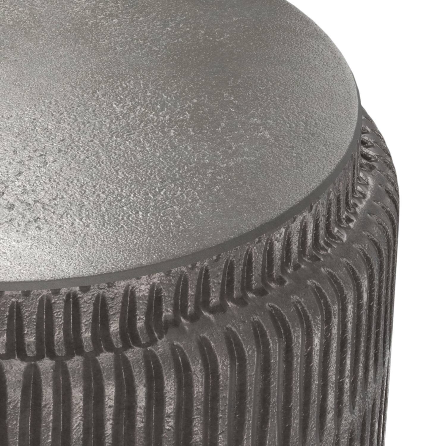 Alt View 4. Simpli Home - Juno Modern Industrial 15 inch Wide Cast Aluminum Side Table in Graphite, Fully Assembled - Graphite.